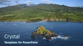  Presentation with pacific - Amazing slides having aerial-of-rock-jutting-out backdrop and a ocean colored foreground