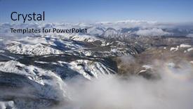  Presentation with mountain snow - Theme featuring aerial of snow covered sweetwater mountain range in california usa background and a teal colored foreground