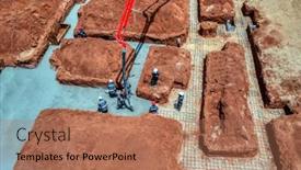  Presentation with pump - Presentation design having aerial-of-team-of-african background and a  colored foreground