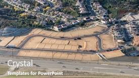  Presentation with dirt - Presentation design with aerial-of-view-of-graded background and a coral colored foreground