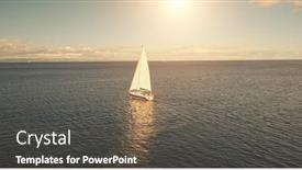  Presentation with serene - Presentation having aerial-of-yacht-cruising background and a violet colored foreground