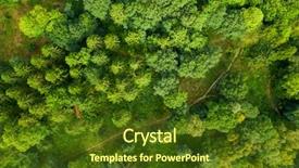  Presentation with woodland - PPT theme consisting of aerial over deciduous woodland footpath background and a tawny brown colored foreground