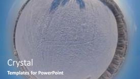  Presentation with white snow - Presentation design featuring aerial-pano-little-planet-winter background and a gray colored foreground