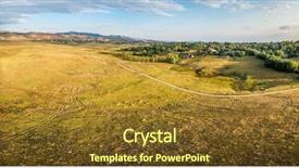  Presentation with rocky mountains - PPT theme enhanced with aerial panorama of foothills prairie background and a tawny brown colored foreground