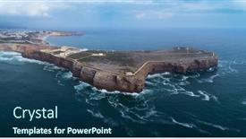 Presentation with algarve - Cool new presentation theme with aerial-panorama-of-the-sagres backdrop and a ocean colored foreground