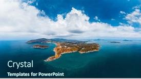  Presentation with area - PPT layouts featuring aerial-panorama-of-the-southernmost background and a ocean colored foreground