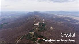  Presentation with aerial - Cool new presentation design with aerial panorama over a mountain backdrop and a  colored foreground