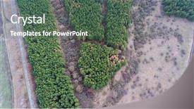  Presentation with mountain - Presentation theme consisting of aerial panorama over a mountain background and a  colored foreground