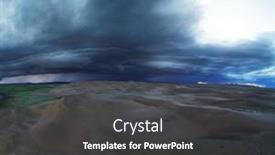  Presentation with mongol - Slide deck enhanced with aerial-panorama-storm-clouds-over background and a dark gray colored foreground