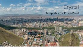  Presentation with mongolia - Theme consisting of aerial-panorama-view-of-ulaanbaatar background and a light blue colored foreground