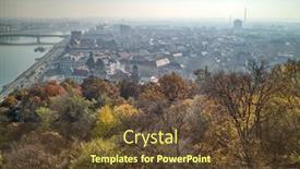  Presentation with panoramic - Slides featuring aerial-panoramic-landscape-above-historical background and a tawny brown colored foreground