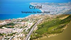  Presentation with sol - Beautiful theme featuring aerial panoramic view of costa backdrop and a light blue colored foreground