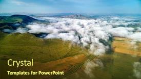  Presentation with romania - Colorful PPT theme enhanced with aerial-panoramic-view-of-dobrogea backdrop and a tawny brown colored foreground