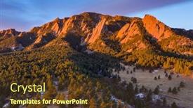  Presentation with boulder - Presentation design consisting of aerial-photo-just-after-sunrise background and a tawny brown colored foreground
