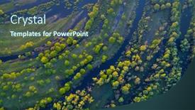  Presentation with overflow - Presentation consisting of aerial-photo-of-a-floodplain background and a ocean colored foreground