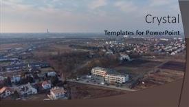  Presentation with country photo - Theme featuring aerial-photo-of-country-houses background and a light gray colored foreground