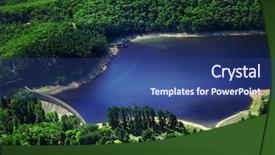  Presentation with water dam - Audience pleasing slides consisting of aerial photo of dam backdrop and a ocean colored foreground