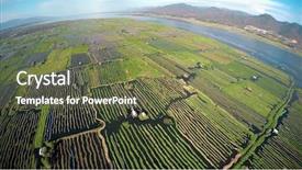  Presentation with home garden - Slides having aerial photo of floating gardens background and a tawny brown colored foreground