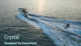  Presentation with deep sea - Presentation theme having aerial-photo-of-man-practicing background and a ocean colored foreground