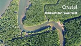  Presentation with river forest - Cool new PPT layouts with aerial-photo-of-mangrove-forest backdrop and a ocean colored foreground