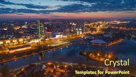  Presentation with night - Audience pleasing slide set consisting of aerial-photo-of-minsk-belarus backdrop and a tawny brown colored foreground