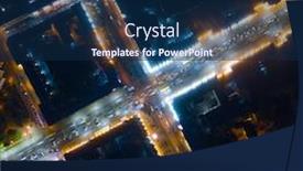  Presentation with night - Presentation design featuring aerial-photo-of-minsk-belarus background and a navy blue colored foreground