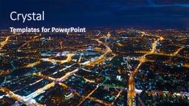  Presentation with night - Beautiful slide set featuring aerial-photo-of-minsk-belarus backdrop and a navy blue colored foreground