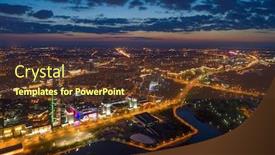  Presentation with night - Colorful PPT theme enhanced with aerial-photo-of-minsk-belarus backdrop and a tawny brown colored foreground