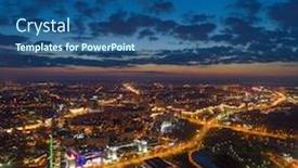  Presentation with night - Beautiful slide set featuring aerial-photo-of-minsk-belarus backdrop and a ocean colored foreground