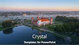  Presentation with aerial - Slides having aerial-photo-of-mir-castle and a ocean colored foreground