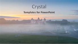  Presentation with castle - PPT layouts featuring aerial-photo-of-mir-castle and a light blue colored foreground