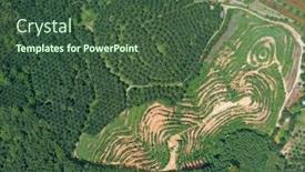  Presentation with rubber tree - Presentation theme having aerial-photo-of-palm-oil background and a ocean colored foreground