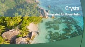  Presentation with tropical - PPT layouts featuring aerial photo of seychelles tropical background and a light blue colored foreground
