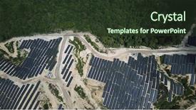  Presentation with energy solar - PPT theme consisting of aerial photo of solar panel background and a tawny brown colored foreground