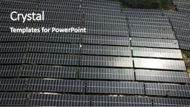  Presentation with energy solar - Audience pleasing slide deck consisting of aerial photo of solar panel backdrop and a dark gray colored foreground