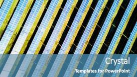  Presentation with industrial ecology - Slide deck enhanced with aerial photo of solar power background and a teal colored foreground