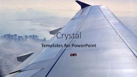  Presentation with city - Slide set consisting of aerial-photo-of-the-city background and a light blue colored foreground