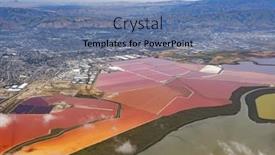  Presentation with ponds - Colorful PPT theme enhanced with aerial-photo-of-vivid-red backdrop and a teal colored foreground