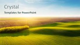  Presentation with green earth - Slides having aerial-photography-of-green-wavy background and a sky blue colored foreground