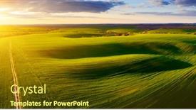  Presentation with green earth - Presentation design having aerial-photography-of-green-wavy background and a tawny brown colored foreground