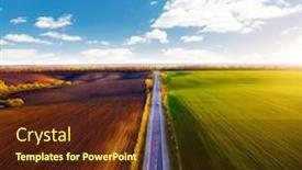  Presentation with rural road - Slide set enhanced with aerial-photography-of-rural-road background and a tawny brown colored foreground