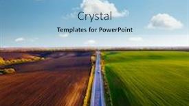  Presentation with rural road - Audience pleasing PPT theme consisting of aerial-photography-of-rural-road backdrop and a light blue colored foreground