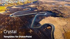  Presentation with drone fire - Cool new PPT theme with aerial-photography-of-the-burning backdrop and a wine colored foreground