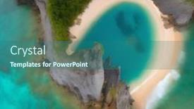  Presentation with lagoon - PPT theme enhanced with aerial-photography-of-tropical-island background and a  colored foreground