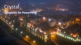  Presentation with scenery - Beautiful theme featuring aerial-scenery-of-grudziadz-old backdrop and a ocean colored foreground