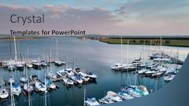  Presentation with aerial - PPT theme enhanced with aerial-scenery-of-the-yacht background and a light blue colored foreground