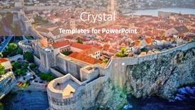  Presentation with dubrovnik - Slide set with aerial-shoot-of-dubrovnik-old background and a coral colored foreground