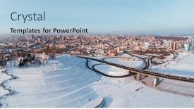  Presentation with siberia - Theme enhanced with aerial-shot-of-bridge background and a light blue colored foreground