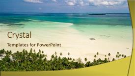  Presentation with white sand - PPT theme consisting of aerial shot of deserted tropical background and a cream colored foreground
