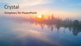  Presentation with foggy - Slides featuring aerial shot of foggy morning background and a lemonade colored foreground